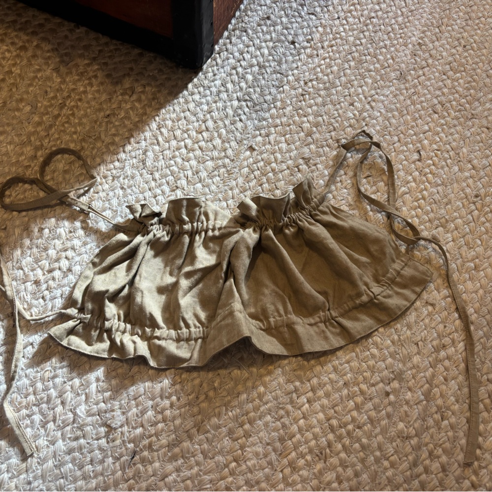 OW Ruffle Trim Crop Tank Top in Tan - Picture 5 of 5